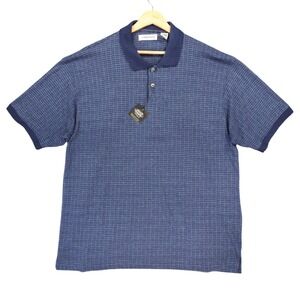 Chereskin Polo Mens XL Blue Excellent Grid‎ Textured Short Sleeve Shirt